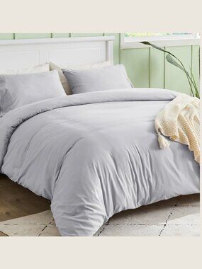 NEW IN PACKAGE TWIN SIZE DUVET SET Grey Comforter Cover and pillowcases